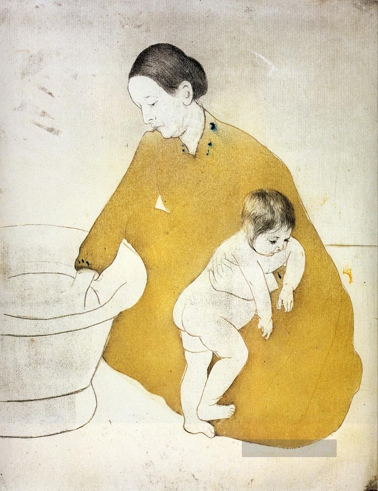 Das Bad 1891 Mütter Kinder Mary Cassatt Ölgemälde